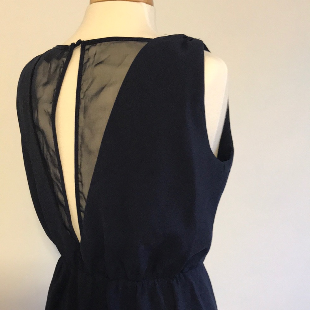 New Adelyn Rae Navy Open Back Cinched Waist Dress